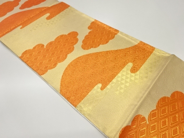 JAPANESE FUKURO OBI / SILK / SAGANISHIKI / WOVEN EGASUMI PATTERN